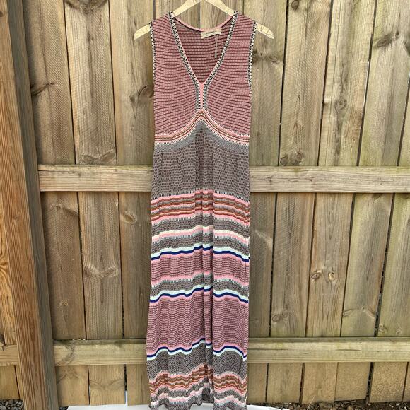 Aldomartins Dress Sierra Colorful Bamboo Knit Boho Maxi Sleeveless Medium - Picture 2 of 11